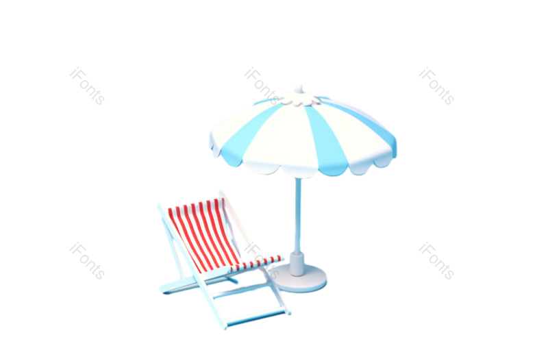 卡通图片,夏天元素,插画PNG,蓝色免抠素材